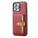 iPhone 16 Pro Max Retro Style Cover med Pung - Rød
