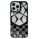 iPhone 16 Pro Max Rhinestone cover med geometrisk diamantmønster - Sort