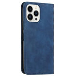 iPhone 16 Pro Max Rombe Mønster Pung Cover med magnetisk lukning - Blå