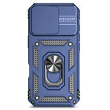 iPhone 16 Pro Max Roterende Ring Hybrid Cover med Kameraskjold - Blå