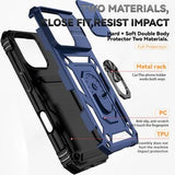 iPhone 16 Pro Max Roterende Ring Hybrid Cover med Kameraskjold - Blå