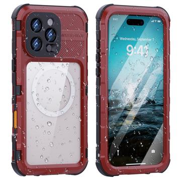 iPhone 16 Pro Max Shellbox M Series IP68 vandtæt cover - dykkercover med MagSafe-kompatibilitet - rød