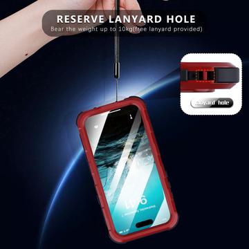 iPhone 16 Pro Max Shellbox M Series IP68 vandtæt cover - dykkercover med MagSafe-kompatibilitet - rød