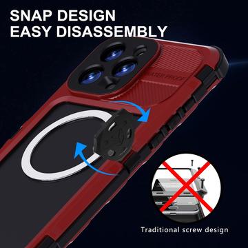 iPhone 16 Pro Max Shellbox M Series IP68 vandtæt cover - dykkercover med MagSafe-kompatibilitet - rød