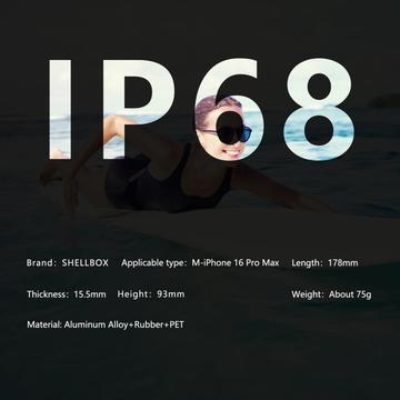 iPhone 16 Pro Max Shellbox M Series IP68 vandtæt cover - dykkercover med MagSafe-kompatibilitet - rød