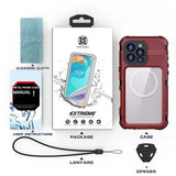 iPhone 16 Pro Max Shellbox M Series IP68 vandtæt cover - dykkercover med MagSafe-kompatibilitet - rød