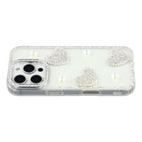 iPhone 16 Pro Max Funklende Kærlighed og Perle Hybrid Cover - gennemsigtig