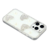 iPhone 16 Pro Max Funklende Kærlighed og Perle Hybrid Cover - Hvid