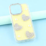 iPhone 16 Pro Max Funklende Kærlighed og Perle Hybrid Cover - Gul