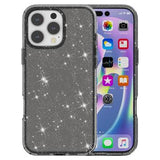 iPhone 16 Pro Max Stylish Glitter Series Hybrid Cover - Sort