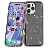iPhone 16 Pro Max Stylish Glitter Series Hybrid Cover - Sort