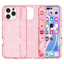 iPhone 16 Pro Max Stylish Glitter Series Hybrid Cover - Pink