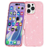 iPhone 16 Pro Max Stylish Glitter Series Hybrid Cover - Pink
