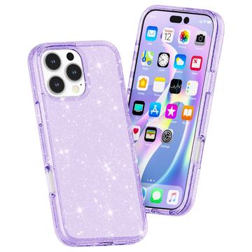 iPhone 16 Pro Max Stylish Glitter Series Hybrid Cover - Lilla