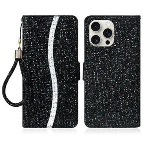 iPhone 16 Pro Max Stilfuldt glitteretui - sort