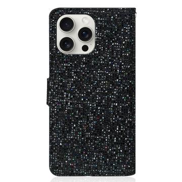 iPhone 16 Pro Max Stilfuldt glitteretui - sort