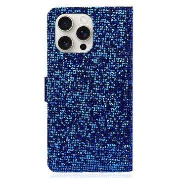 iPhone 16 Pro Max Stilfuldt glitterpungetui - blå