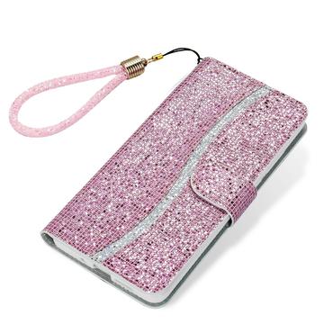iPhone 16 Pro Max Stilfuldt glitterpungetui - pink
