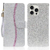 iPhone 16 Pro Max Stilfuldt glitterpungetui - sølv