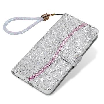 iPhone 16 Pro Max Stilfuldt glitterpungetui - sølv