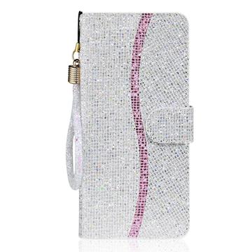 iPhone 16 Pro Max Stilfuldt glitterpungetui - sølv