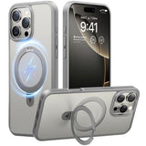 iPhone 16 Pro Max Torras Guardian Ostand MagSafe Cover - Titanium grå