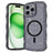 iPhone 16 Pro Max Wave-Edge Laser Glitter MagSafe Cover - Gennemsigtig sort