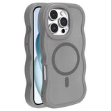 iPhone 16 Pro Max Bølgekant magnetisk hybrid cover - grå