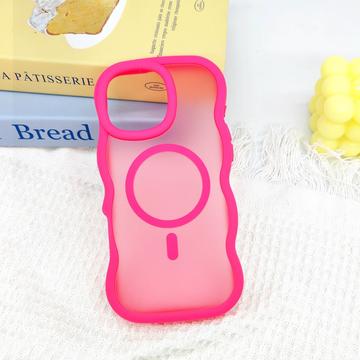 iPhone 16 Pro Max Bølgekant magnetisk hybrid cover - hot pink