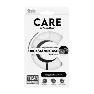 iPhone 16 Pro PanzerGlass Care Kickstand Cover - MagSafe-kompatibel - Klar / Sort