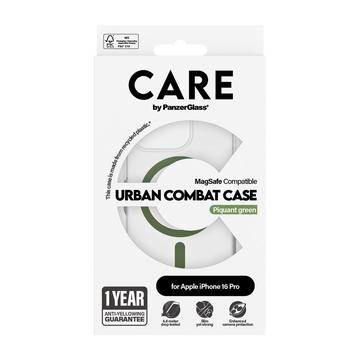 iPhone 16 Pro PanzerGlass Care Transparent Urban Combat Cover- MagSafe-kompatibel - Grøn