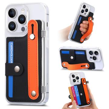 iPhone 16 Pro plastiketui CY1 - kortplads, armbånd, støtte - sort