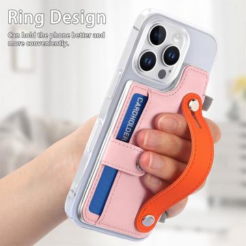iPhone 16 Pro plastiketui CY1 - kortplads, armbånd, støtte - Pink
