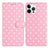 iPhone 16 Pro Pung Etui med Prikket Mønster - Pink