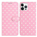 iPhone 16 Pro Pung Etui med Prikket Mønster - Pink