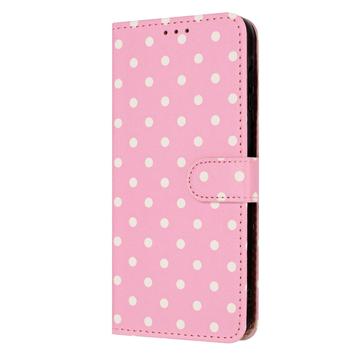 iPhone 16 Pro Pung Etui med Prikket Mønster - Pink