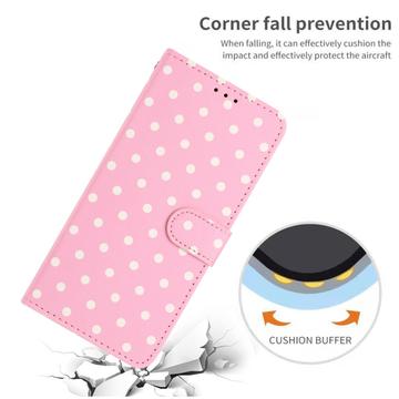 iPhone 16 Pro Pung Etui med Prikket Mønster - Pink