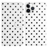 iPhone 16 Pro Pung Etui med Prikket Mønster - Hvid