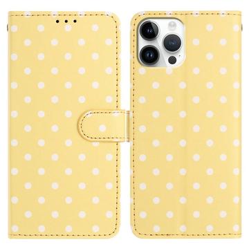 iPhone 16 Pro Pung Etui med Prikket Mønster - Gul