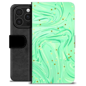 iPhone 16 Pro Premium Flip Cover med Pung - Grøn Mynte
