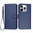 iPhone 16 Pro Premium Wallet-etui med rem - kulfiberstruktur - Kulstofblå