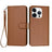 iPhone 16 Pro Premium Wallet-etui med rem - kulfiberstruktur - Kulstofkaffe