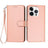 iPhone 16 Pro Premium Wallet-etui med rem - kulfiberstruktur - Kulstoflyserød