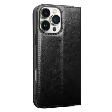 iPhone 16 Pro Qialino Classic Læderpung - Sort