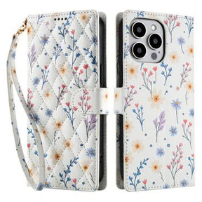 iPhone 16 Pro Rhombisk Blomsterpung - farverige blomster