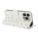iPhone 16 Pro Rhombisk Blomsterpung - gule blomster