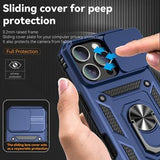 iPhone 16 Pro Roterende Ring Hybrid Cover med Kameraskjold - Blå