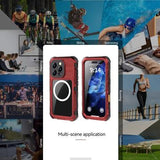 iPhone 16 Pro Shellbox M Series IP68 vandtæt cover - dykkercover med MagSafe-kompatibilitet - rød
