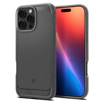 iPhone 16 Pro Spigen Rugged Armor Mag TPU Cover - Grå