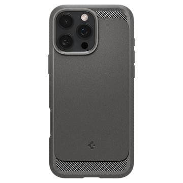 iPhone 16 Pro Spigen Rugged Armor Mag TPU Cover - Grå
